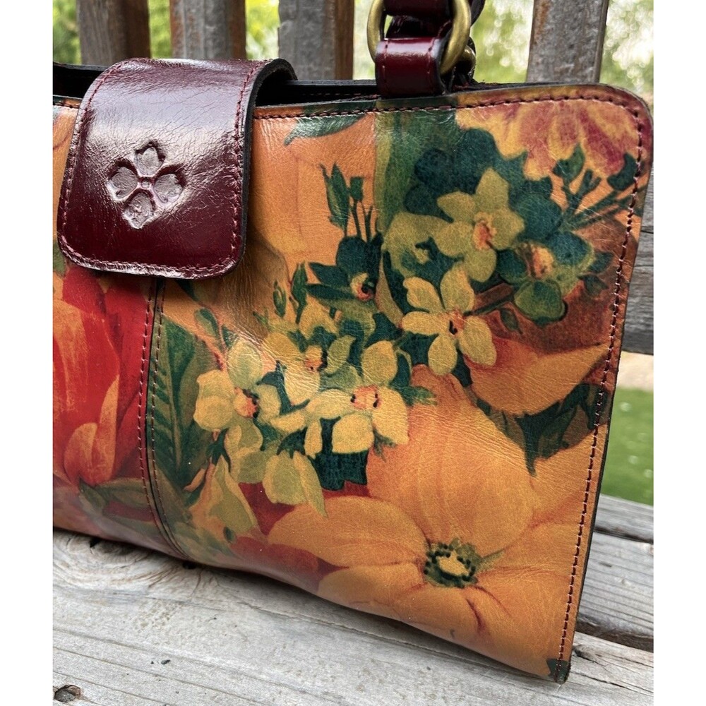 Patricia Nash Rienzo Floral Leather Satchel Shoulder Bag Multicolor - Picture 4 of 16